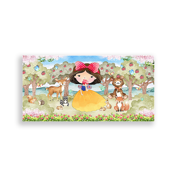 Painel Retangular - Branca De Neve Cute - Sublimado 3D