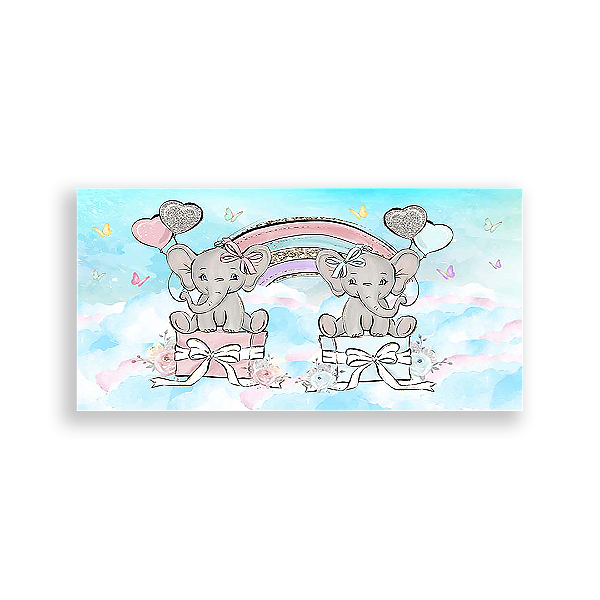 Painel Retangular - Cha De Bebe Revelação - Sublimado 3D