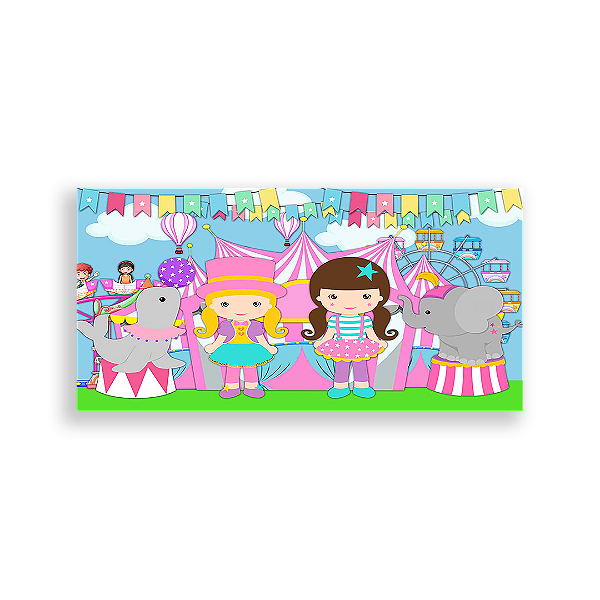 Painel Retangular - Circo Rosa - Sublimado 3D