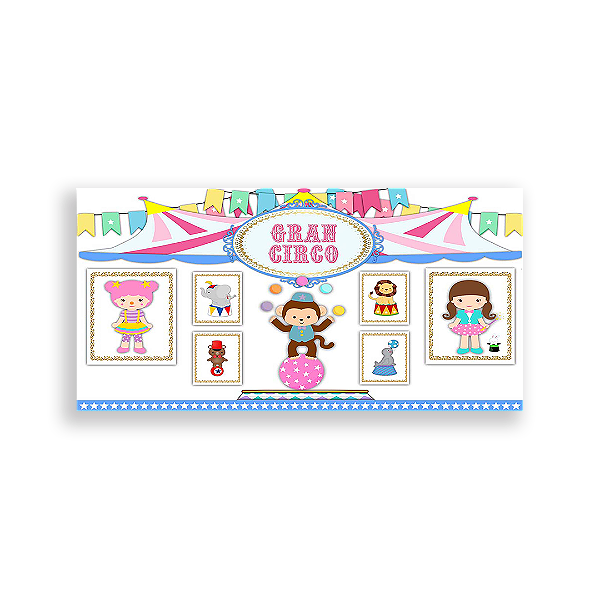 Painel Retangular - Circo Rosa - Sublimado 3D