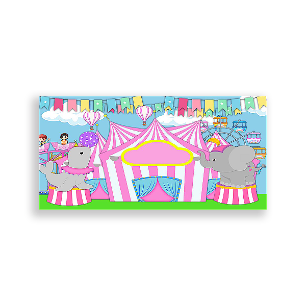 Painel Retangular - Circo Rosa - Sublimado 3D