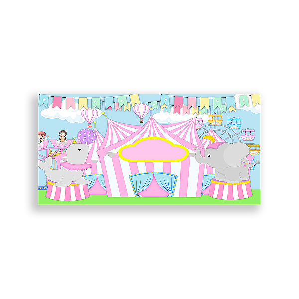 Painel Retangular - Circo Rosa - Sublimado 3D
