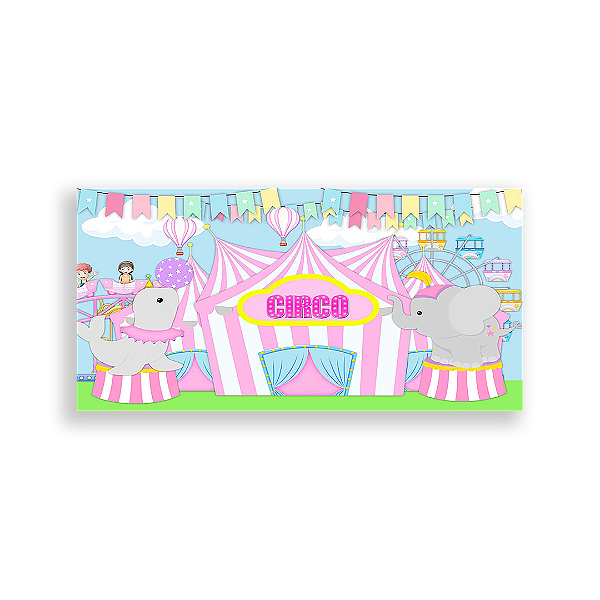 Painel Retangular - Circo Rosa - Sublimado 3D