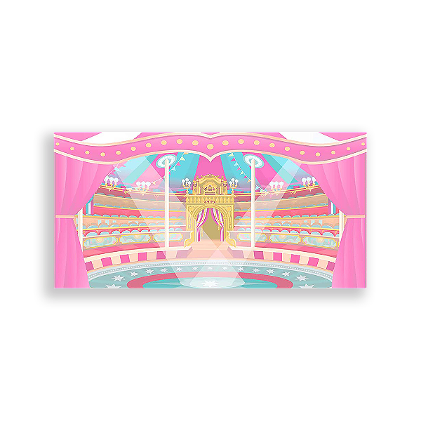 Painel Retangular - Circo Rosa - Sublimado 3D