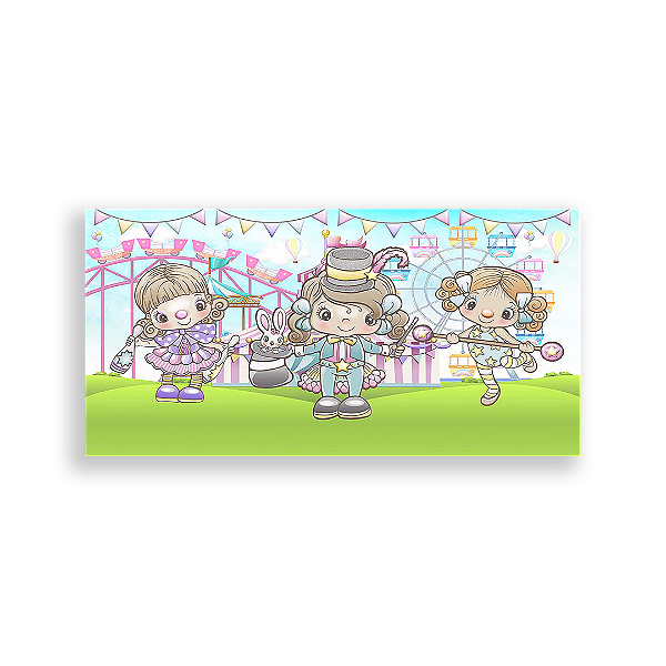 Painel Retangular - Circo Rosa - Sublimado 3D