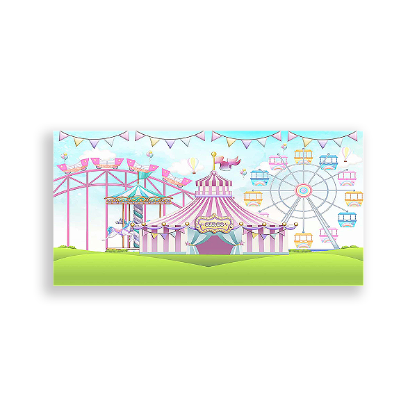 Painel Retangular - Circo Rosa - Sublimado 3D
