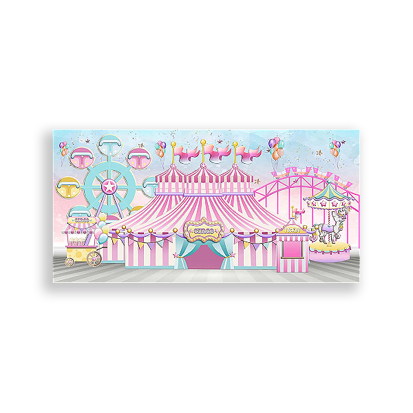 Painel Retangular - Circo Rosa - Sublimado 3D