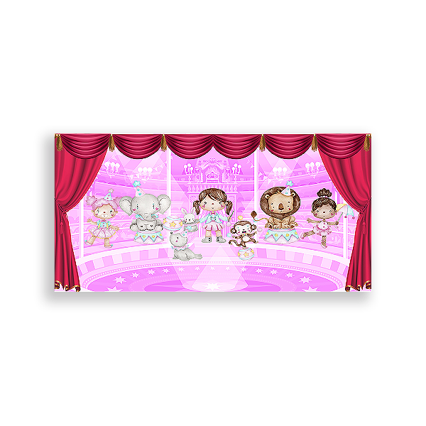 Painel Retangular - Circo Rosa - Sublimado 3D