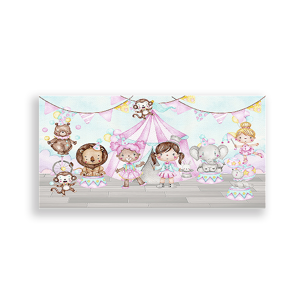 Painel Retangular - Circo Rosa - Sublimado 3D
