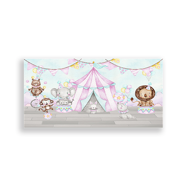 Painel Retangular - Circo Rosa - Sublimado 3D