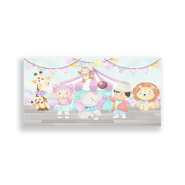 Painel Retangular - Circo Rosa - Sublimado 3D