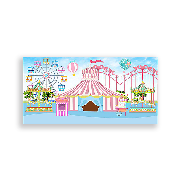 Painel Retangular - Circo Rosa - Sublimado 3D