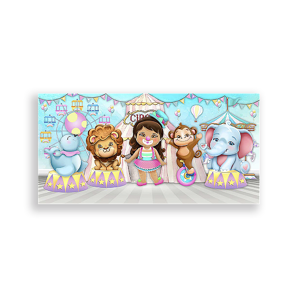 Painel Retangular - Circo Rosa - Sublimado 3D