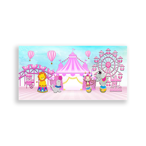 Painel Retangular - Circo Rosa - Sublimado 3D