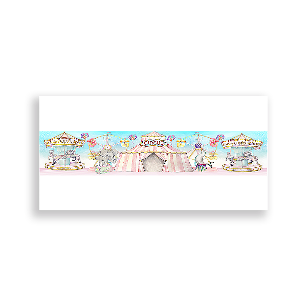 Painel Retangular - Circo Rosa - Sublimado 3D