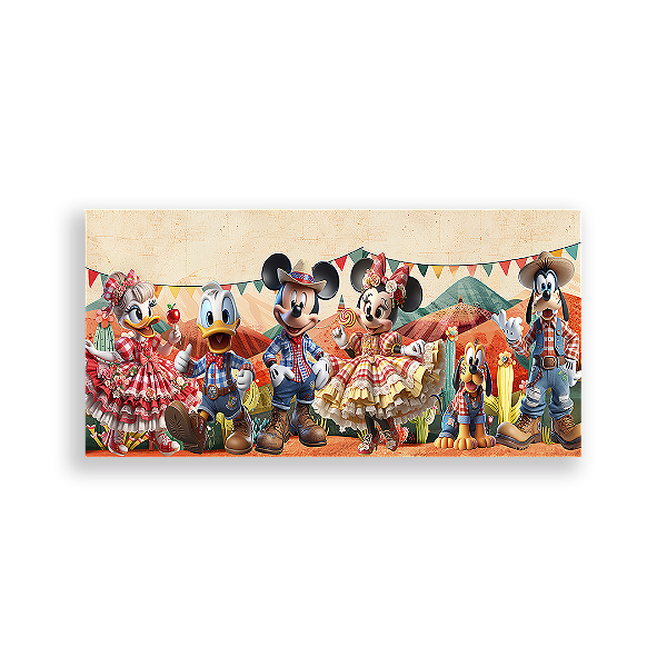 Painel Retangular - Disney Festa Junina - Sublimado 3D