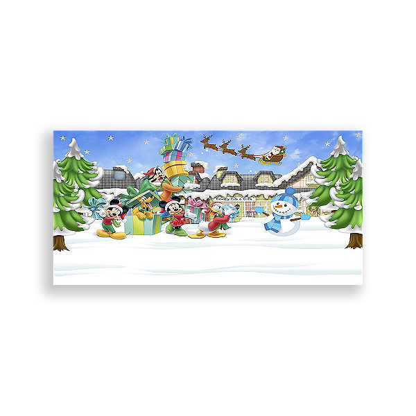 Painel Retangular - Disney Natal - Sublimado 3D