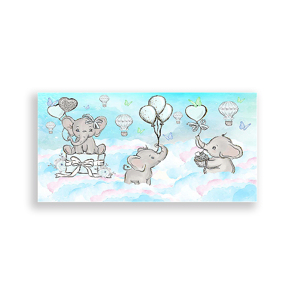 Painel Retangular - Elefantinhos - Sublimado 3D