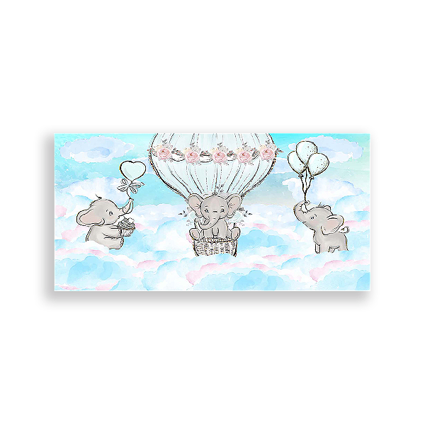 Painel Retangular - Elefantinhos - Sublimado 3D