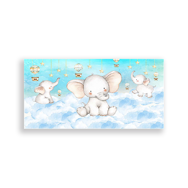 Painel Retangular - Elefantinhos - Sublimado 3D