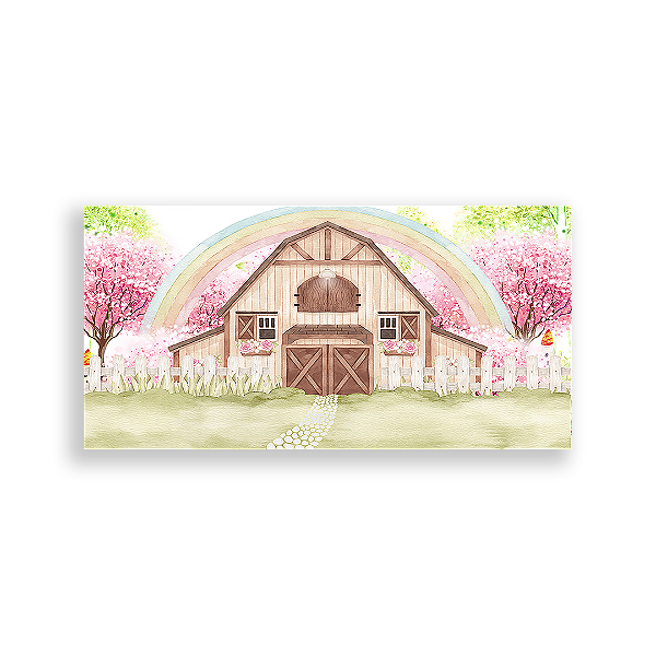 Painel Retangular - Fazenda Rosa - Sublimado 3D