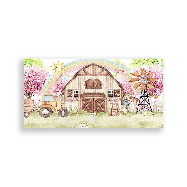 Painel Retangular - Fazenda Rosa - Sublimado 3D