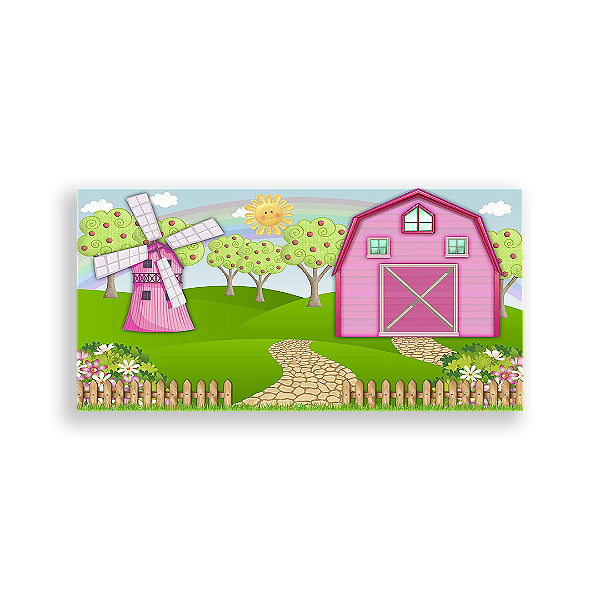 Painel Retangular - Fazenda Rosa - Sublimado 3D