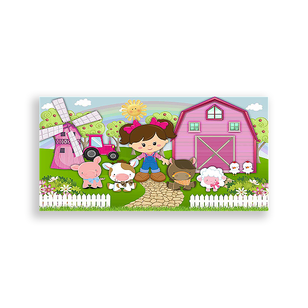 Painel Retangular - Fazenda Rosa - Sublimado 3D