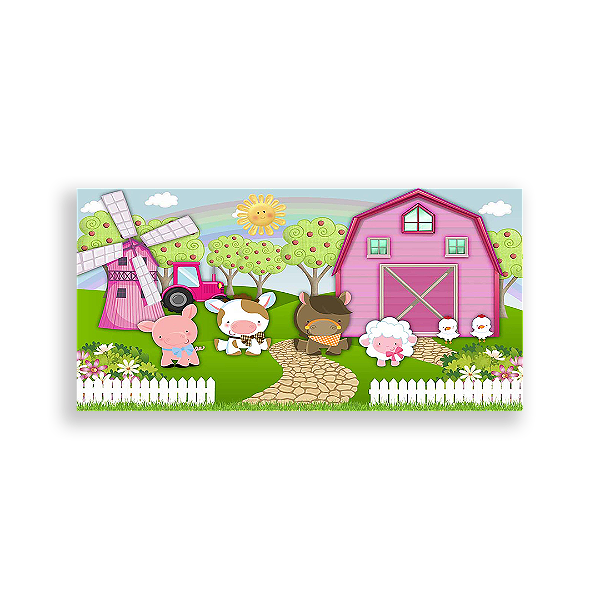 Painel Retangular - Fazenda Rosa - Sublimado 3D