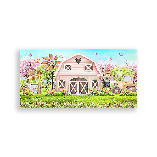 Painel Retangular - Fazenda Rosa - Sublimado 3D