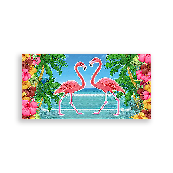 Painel Retangular - Flamingos - Sublimado 3D