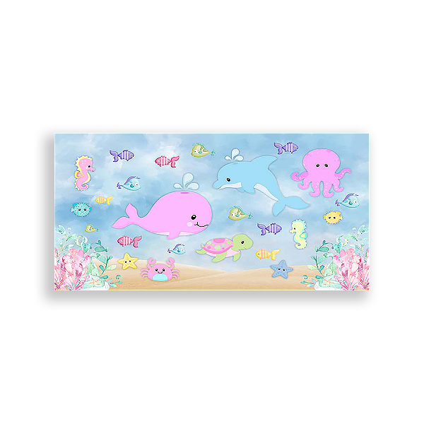 Painel Retangular - Fundo Do Mar - Sublimado 3D