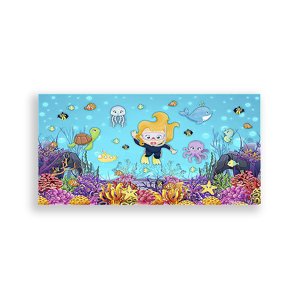 Painel Retangular - Fundo Do Mar - Sublimado 3D