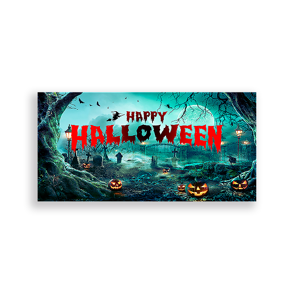 Painel Retangular - Dia das Bruxas Halloween - Sublimado 3D