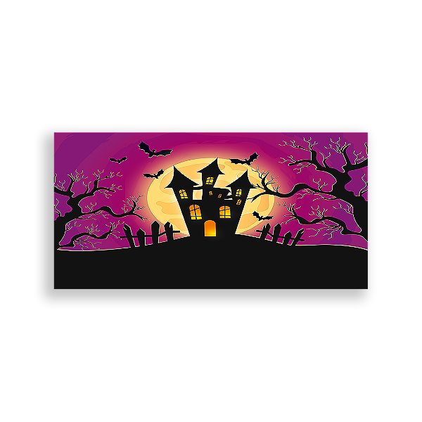 Painel Retangular - Dia das Bruxas Halloween - Sublimado 3D