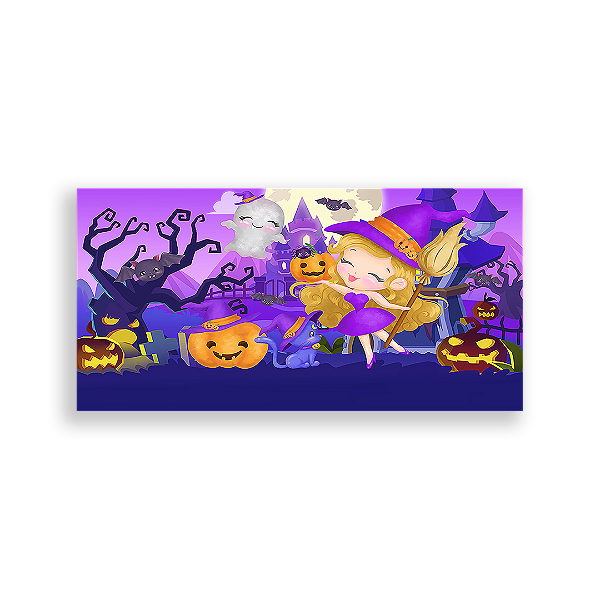 Painel Retangular - Dia das Bruxas Halloween - Sublimado 3D