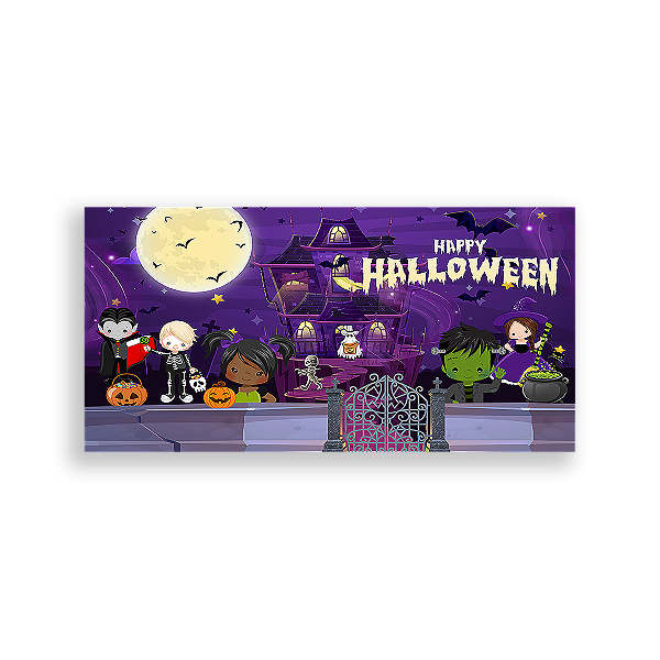 Painel Retangular - Dia das Bruxas Halloween - Sublimado 3D