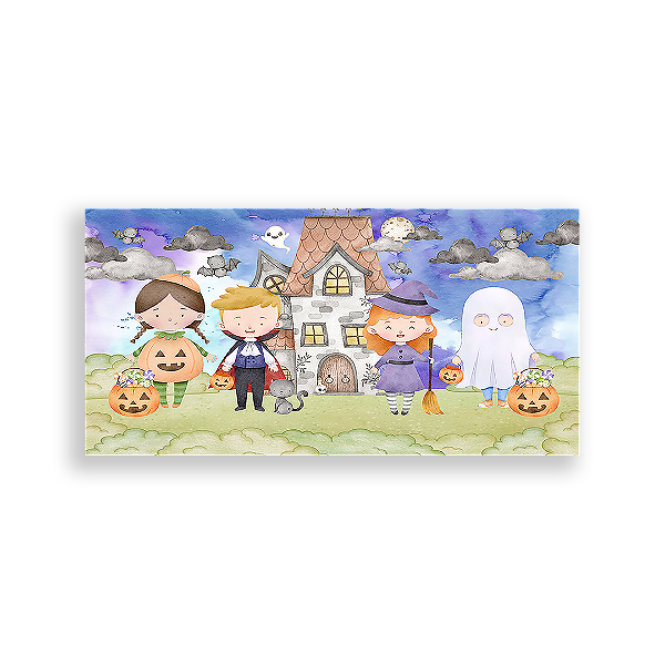 Painel Retangular - Dia das Bruxas Halloween - Sublimado 3D