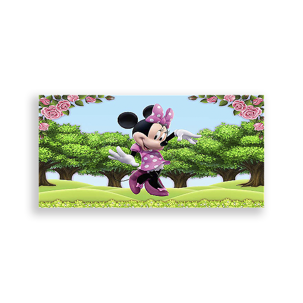 Painel Retangular - Minnie Rosa - Sublimado 3D