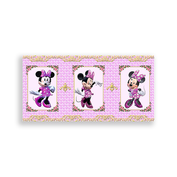 Painel Retangular - Minnie Rosa - Sublimado 3D