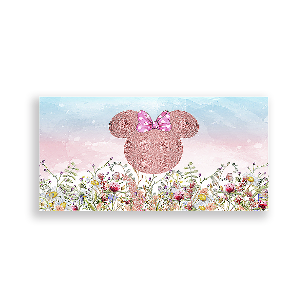 Painel Retangular - Minnie Rosa - Sublimado 3D