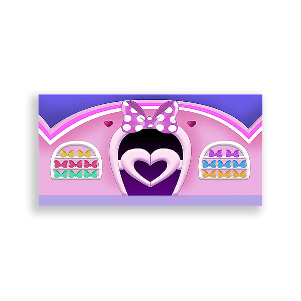 Painel Retangular - Minnie Rosa - Sublimado 3D