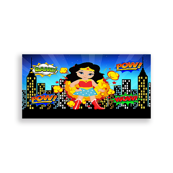 Painel Retangular - Mulher Maravilha Cute - Sublimado 3D