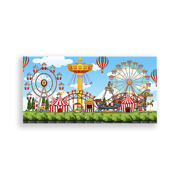 Painel Retangular - Parque De Diversões - Sublimado 3D