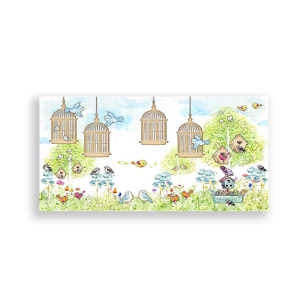 Painel Retangular - Passarinhos - Sublimado 3D