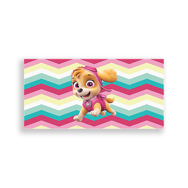 Painel Retangular - Patrulha Canina Rosa - Sublimado 3D