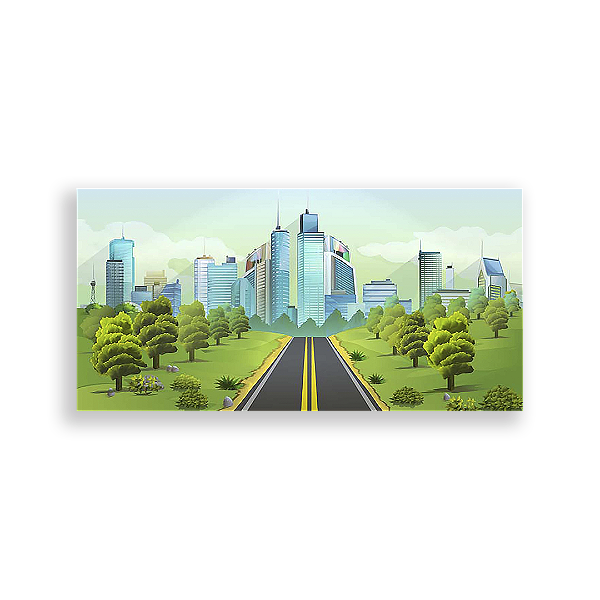 Painel Retangular - Prédios - Sublimado 3D