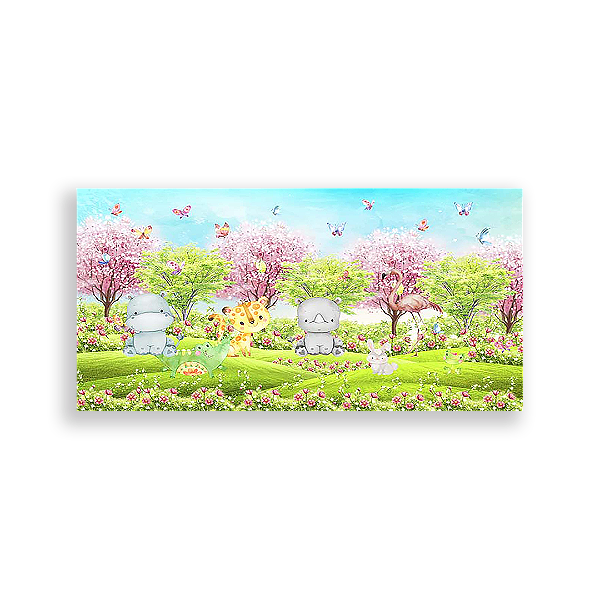 Painel Retangular - Safari Rosa - Sublimado 3D