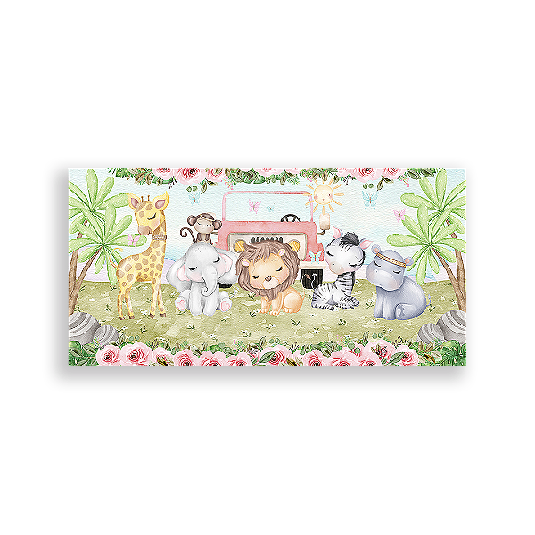Painel Retangular - Safari Rosa - Sublimado 3D
