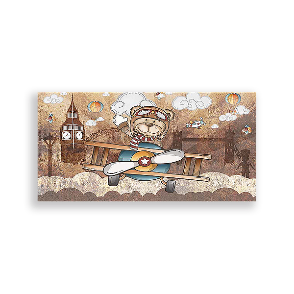 Painel Retangular - Ursinho Aviador - Sublimado 3D
